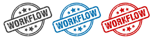 工作流图章工作流轮孤立符号图片下载