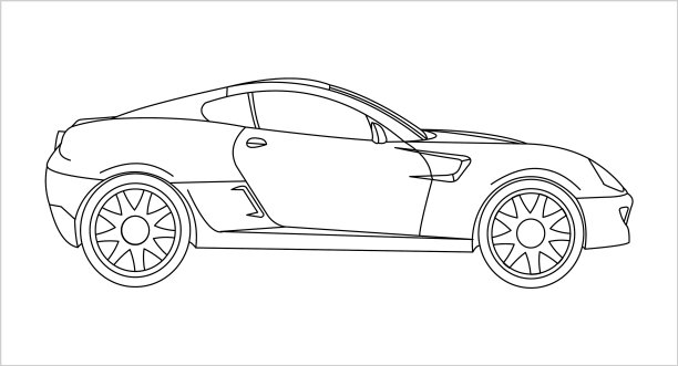 概述汽车着色书的孩子和成人图片下载