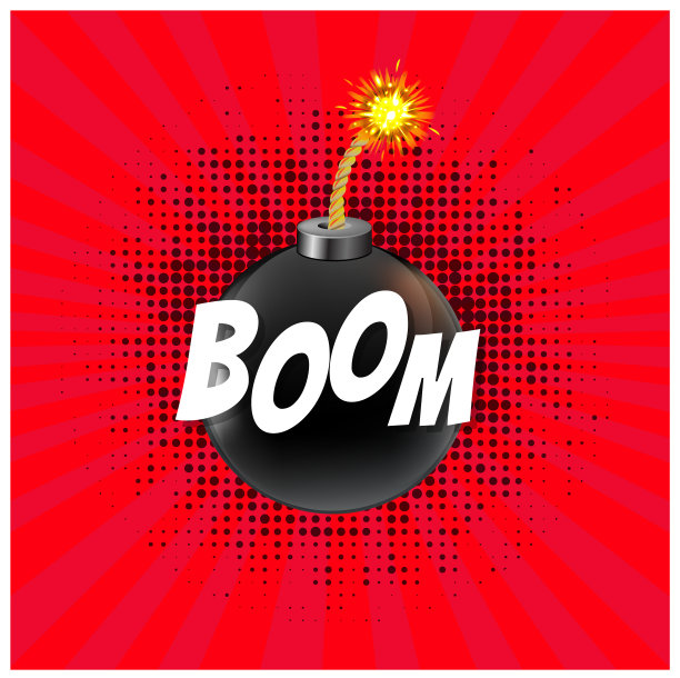 黑色炸弹和爆炸文本图片下载