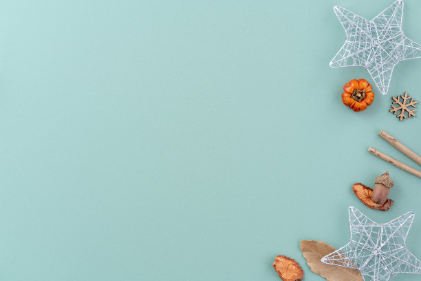 俯视图的圣诞假期背景。构图为节日装饰装饰平铺。图片下载