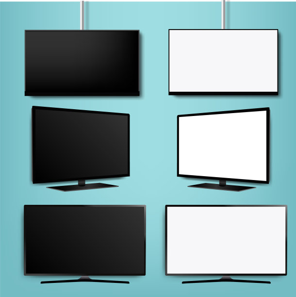 四k显示器led电视机薄荷背景图片下载