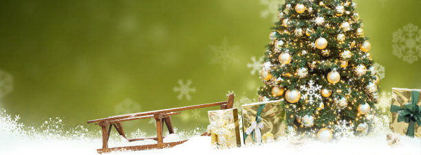 圣诞金色星星banner背景图片下载