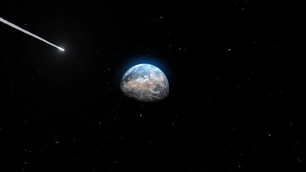 小行星流星撞向地球图片下载