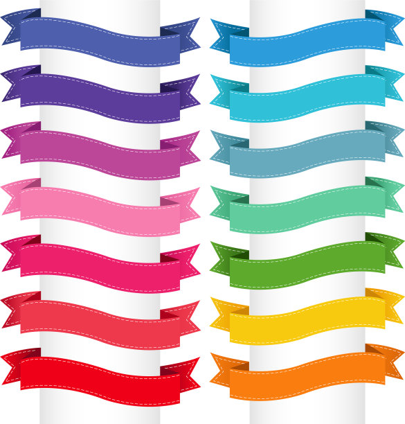 彩带大系列孤立白色图片下载