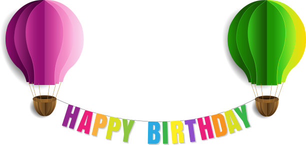 生日快乐文字孤立白色背景图片下载