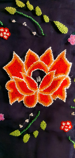 美丽的刺绣花图案图片下载