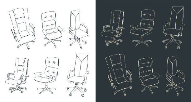 办公椅图纸套装图片下载