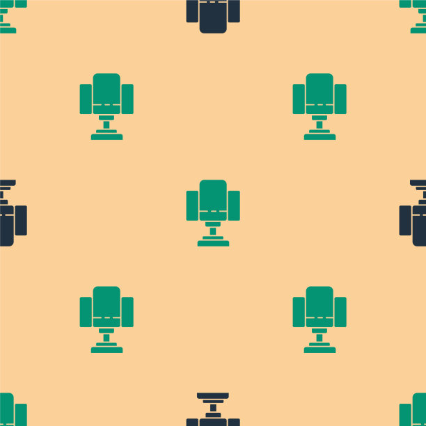 绿色和黑色导演电影椅子图标孤立图片下载