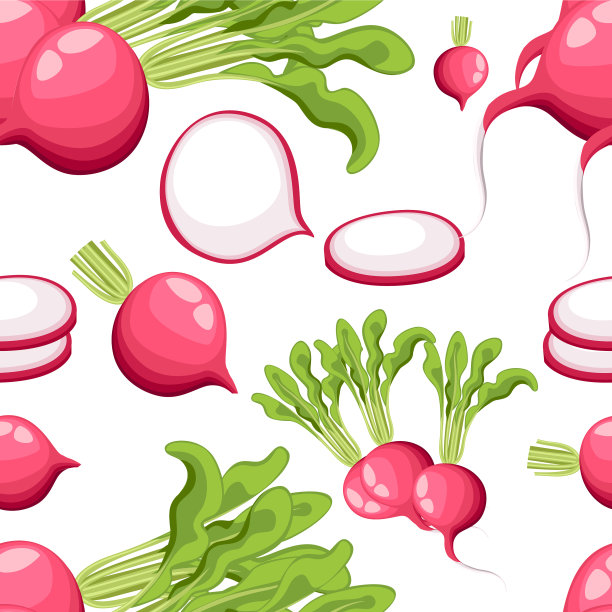 有一束叶子的无缝图案萝卜图片下载