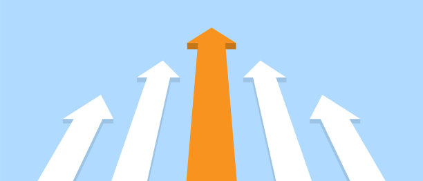 蓝色背景上的箭头图片下载