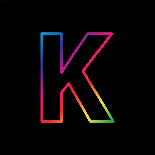 K字母彩虹字母标志抽象多彩图片下载