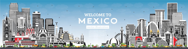 欢迎来到墨西哥城灰色的天际线图片下载