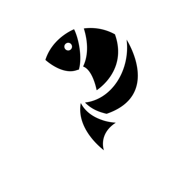 简单的平面标志孤立的游鱼标志图片下载