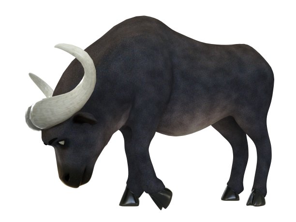卡通公牛孤立的白色背景3d插图图片下载