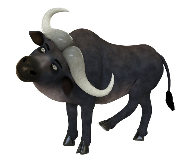 卡通公牛孤立的白色背景3d插图图片下载