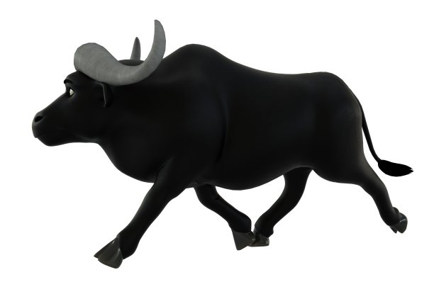 卡通公牛孤立的白色背景3d插图图片下载