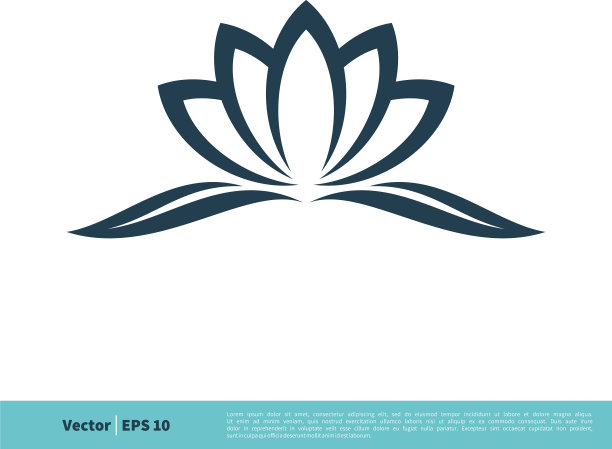 百合花莲花图标logo模板设计eps图片下载