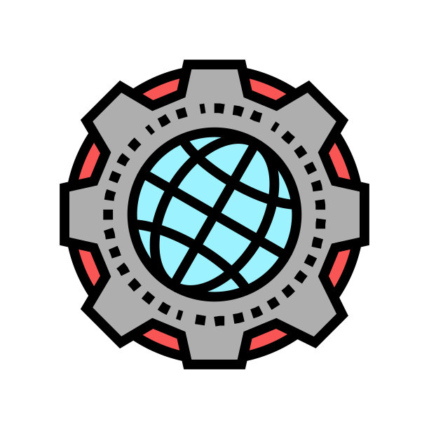 地球地质研究颜色图标矢量插图图片下载