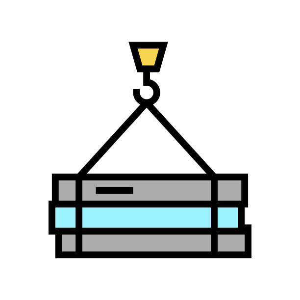 建筑材料运输颜色图标矢量插图图片下载