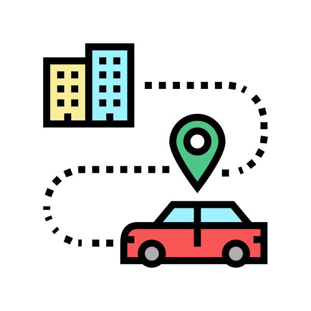 汽车方向跟踪在家颜色图标矢量插图图片下载