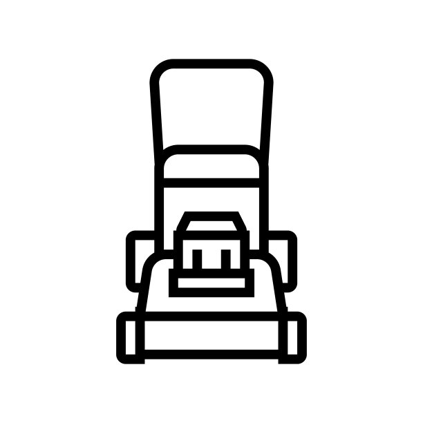 割草机设备线图标矢量插图图片下载