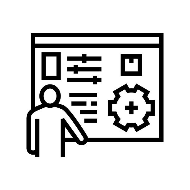 框特征表示线图标矢量插图图片下载