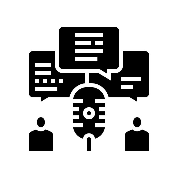 讨论无线电频道符号、图标、矢量插图图片下载