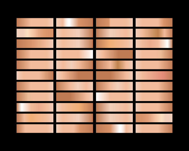 金玫瑰，青铜和金箔纹理层次背景设置图片下载