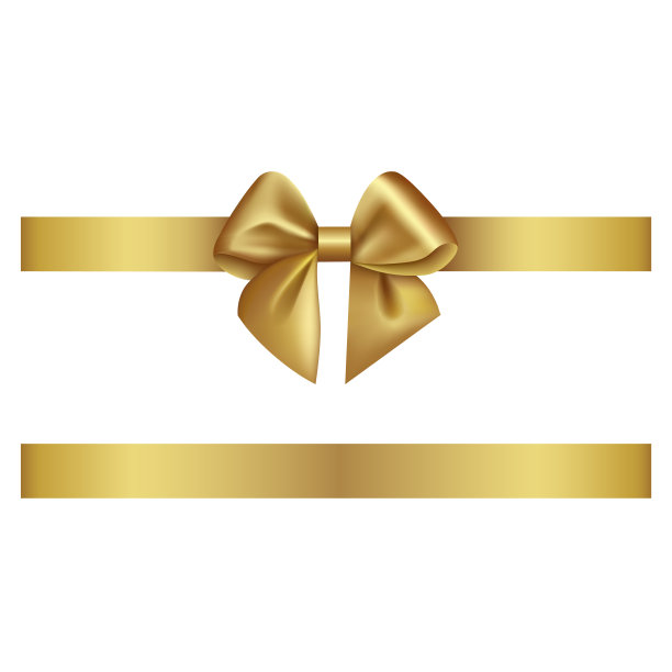 金蝴蝶结和缎带图片下载