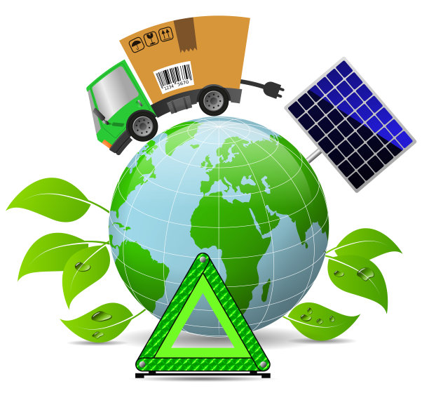 带纸箱和地球仪的货车图片下载