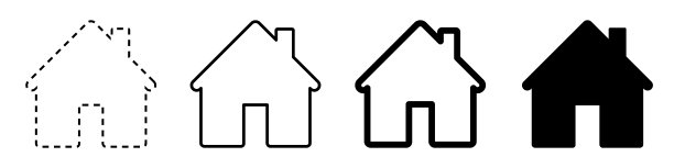 房子集合图标符号向量图片下载