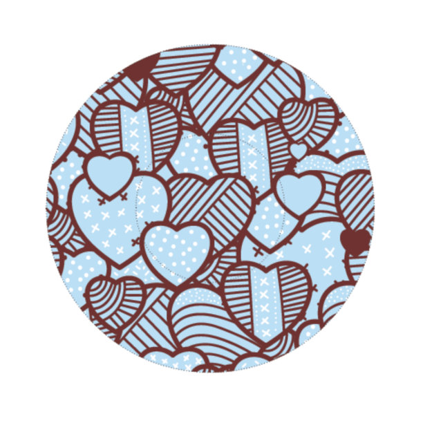 圆形图标与抽象的心形图案，纸杯蛋糕形式的模板图片下载