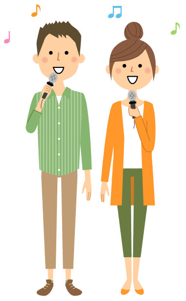 年轻夫妇唱歌图片下载