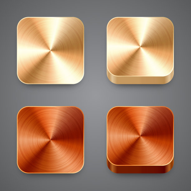 逼真的方形金属铬按钮。钢制音量控制旋钮。应用程序接口设计元素。应用程序图标。矢量图图片下载