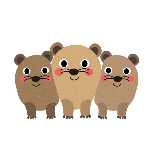 岩兔家族动物卡通人物图片下载