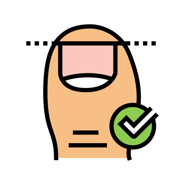 正确剪指甲颜色图标矢量插图图片下载