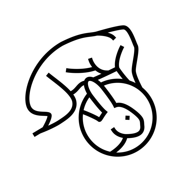 兔肉胴体线图标矢量插图图片下载