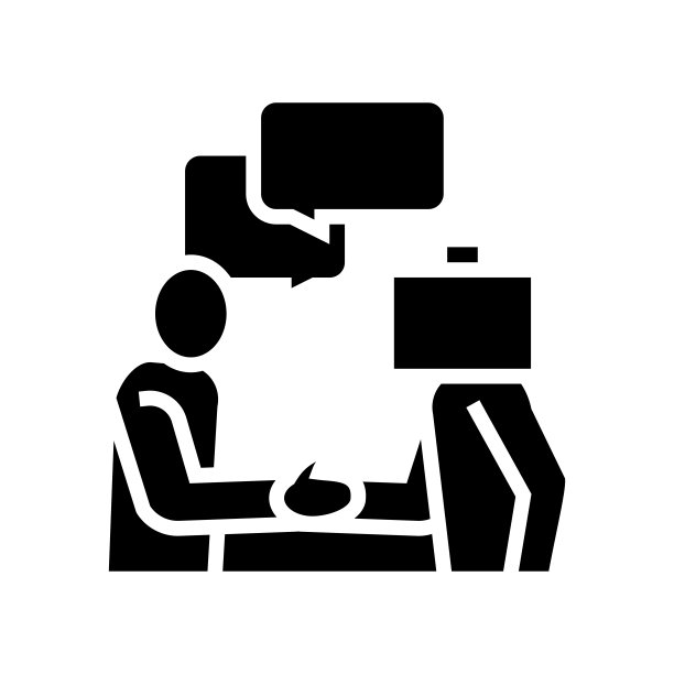 问候和谈话伙伴字形图标矢量插图图片下载