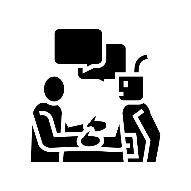 人工智能工作介绍字形图标矢量插图图片下载