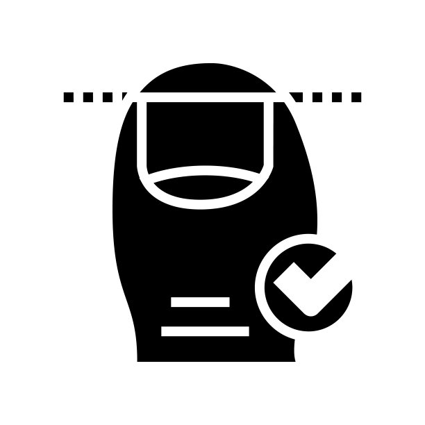 正确的切割指甲字形图标矢量插图图片下载