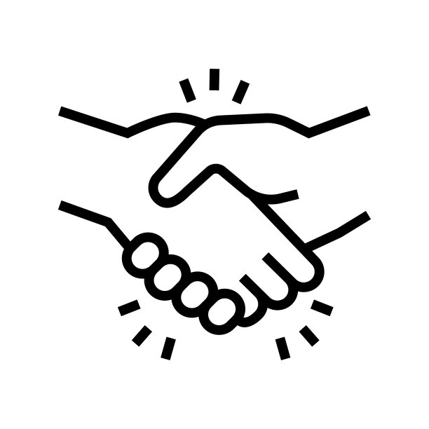 握手问候线图标矢量插图图片下载