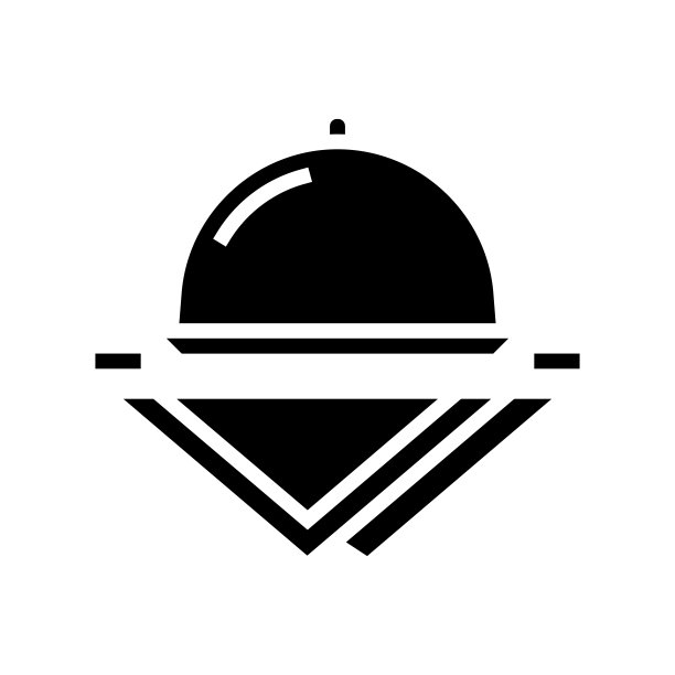 托盘和餐巾纸符号图标矢量插图图片下载