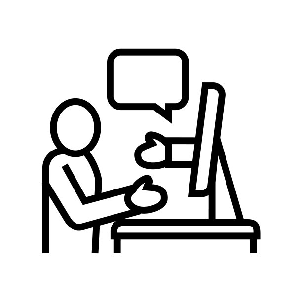 网络问候和沟通线图标矢量插图图片下载