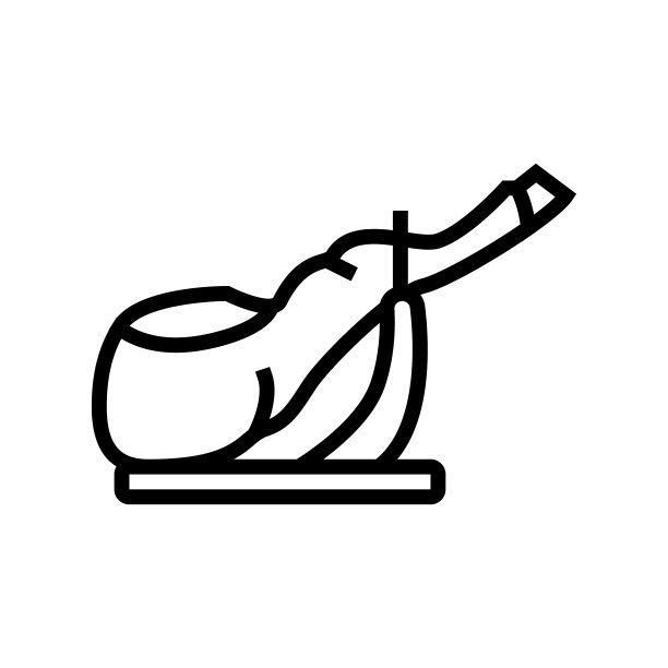 火腿腿肉线图标矢量插图图片下载