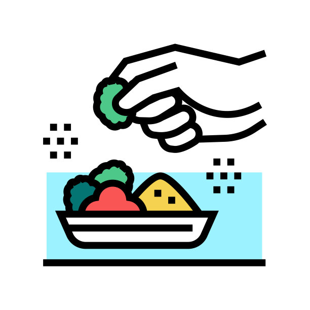 调味饭颜色图标矢量插图图片下载
