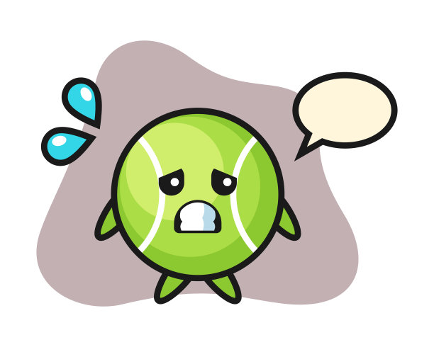 带有恐惧手势的网球卡通图片下载