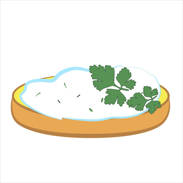 配以酸奶油和欧芹的三明治。图片下载