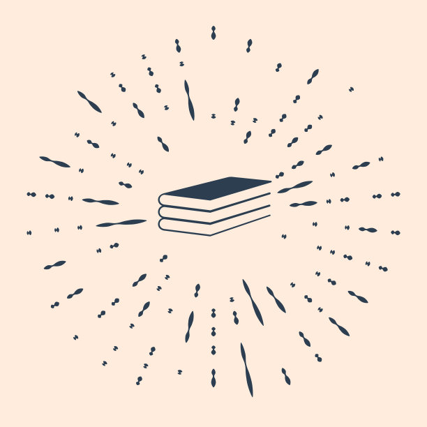 黑色书籍图标孤立的米色背景。文摘r圈图片下载