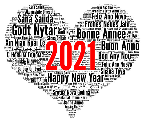 用不同的语言祝你2021年新年快乐图片下载