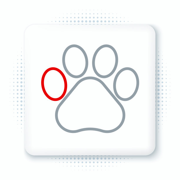 线爪印图标孤立在白色背景图片下载